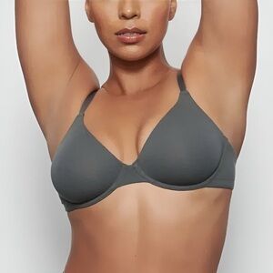 SKIMS Cotton Jersey Underwire Bra in Deep Sea